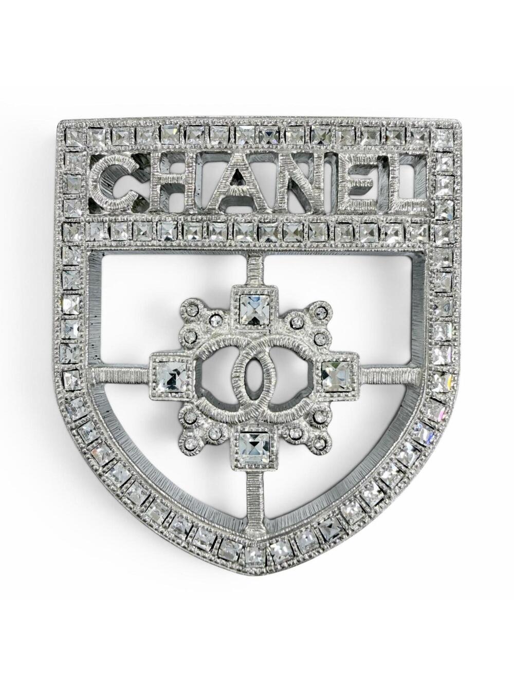 Chanel Cc Logo Brooch Sterling Silver #287974C13B